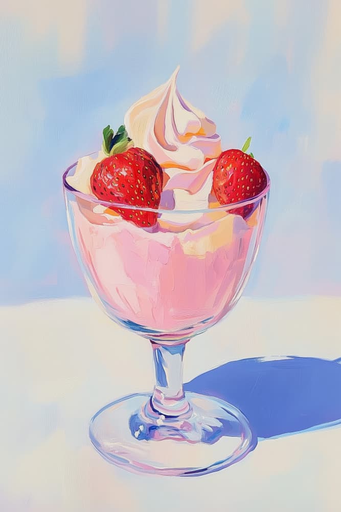 Strawberry Milk Shake by Melloi Art Prints — canvas wall art