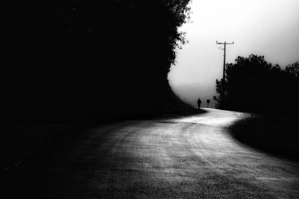Man on Winding Road by Ali Ayer — canvas wall art