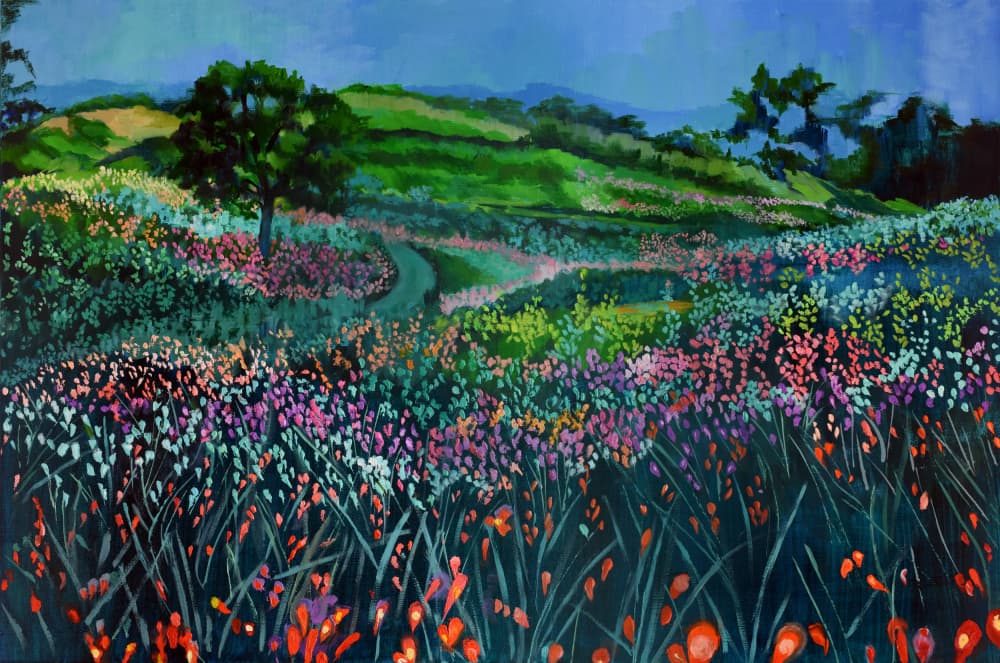 Twilight Wildflower Meadow by Maxine Shore — canvas wall art