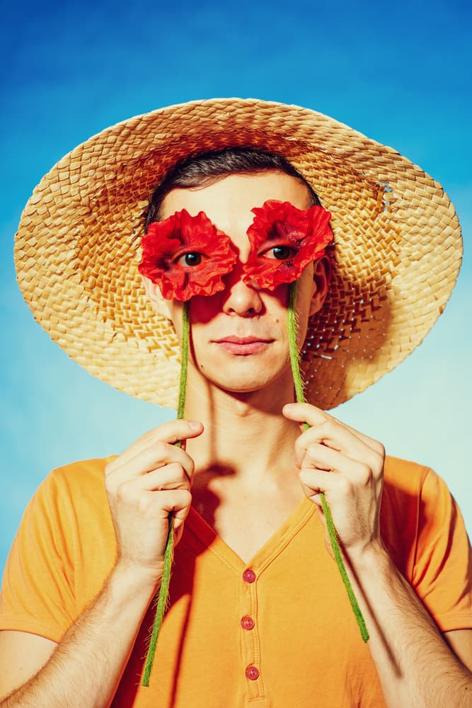 Playful Poppies Portrait by Photographer — canvas wall art