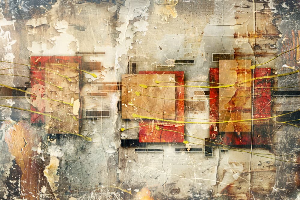 Distressed Geometric Abstract by Rafal Kulik — canvas wall art