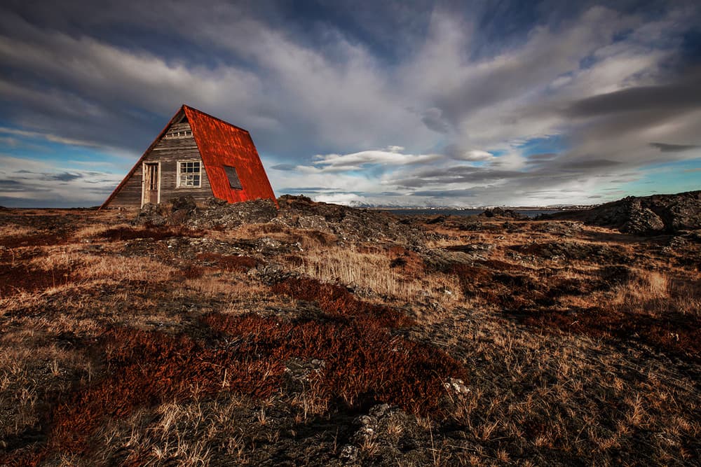 Isolated Red A-frame by Bragi Ingibergsson - BRIN — canvas wall art