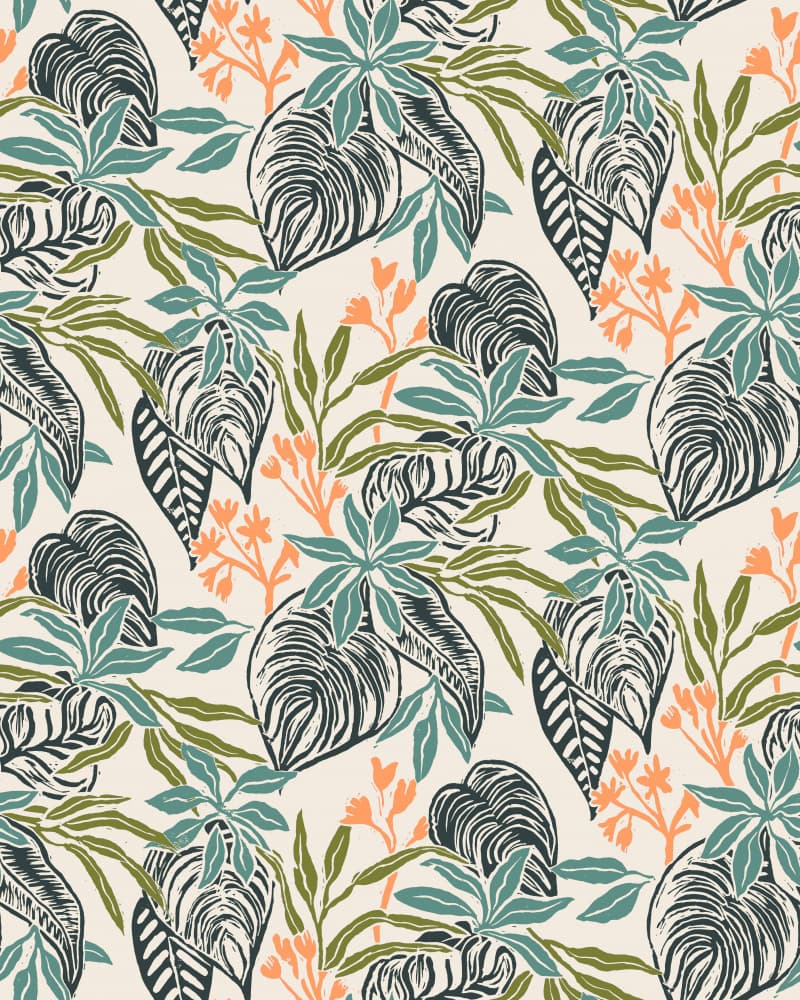 Tropical Leaves Pattern by Alexandra Weise — canvas wall art