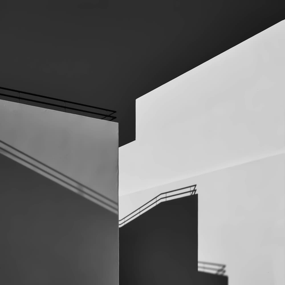 Geometric Staircase Shadows by Markus Auerbach — canvas wall art