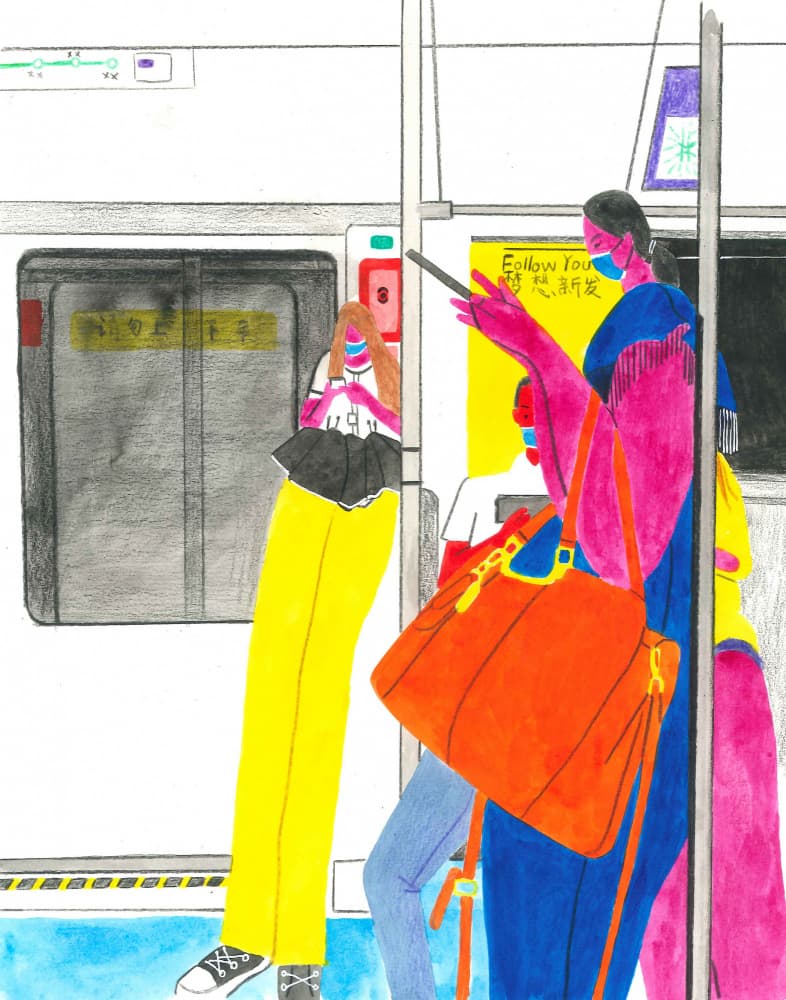Colorful Urban Commute by Zhigang Zhang — canvas wall art