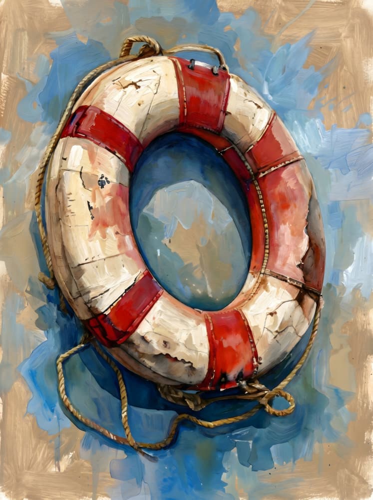 Weathered Life Buoy by HUGO — canvas wall art