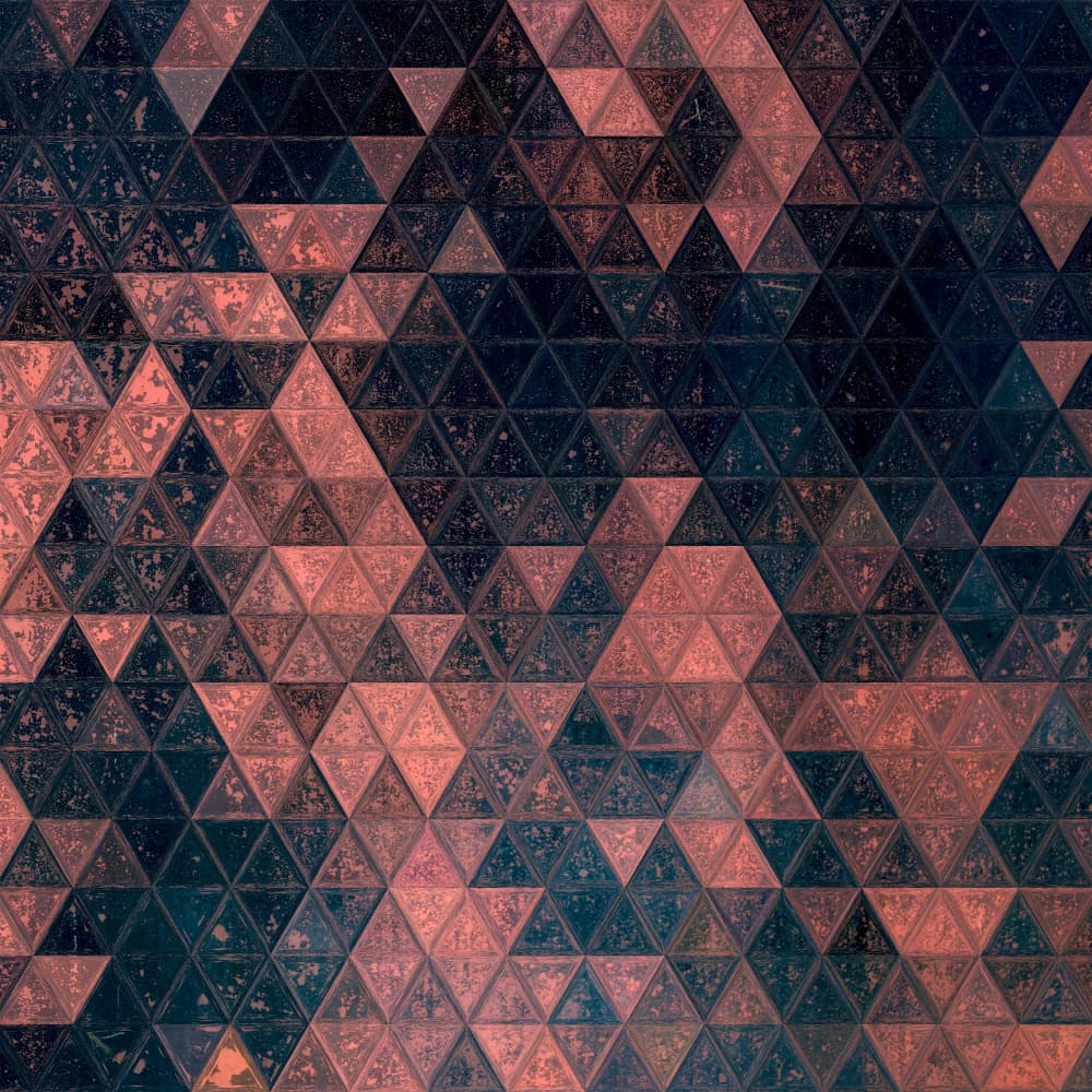 Distressed Teal Triangle Mosaic by Justyna Jaszke — canvas wall art