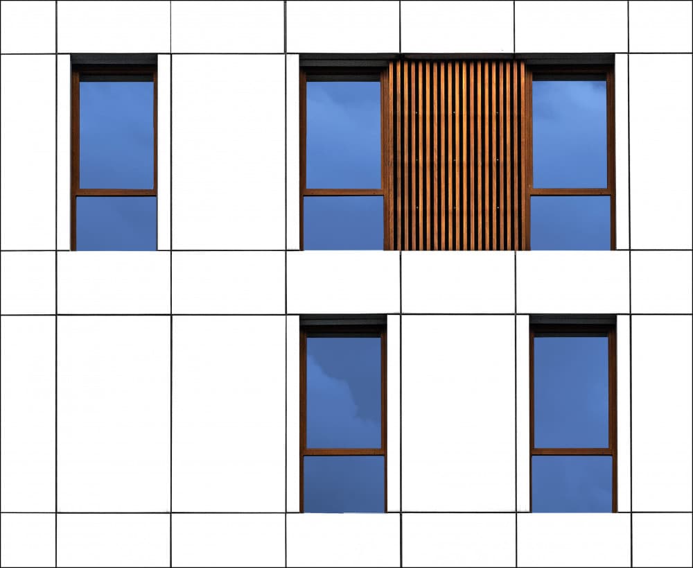Modern Facade Wood Accents by Jef Van den Houte — canvas wall art