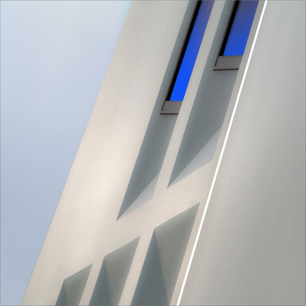 Modern Geometric Building by Gilbert Claes — canvas wall art