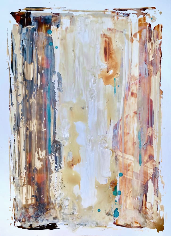 Earthy Teal Abstract by Gustaf Tidholm — canvas wall art