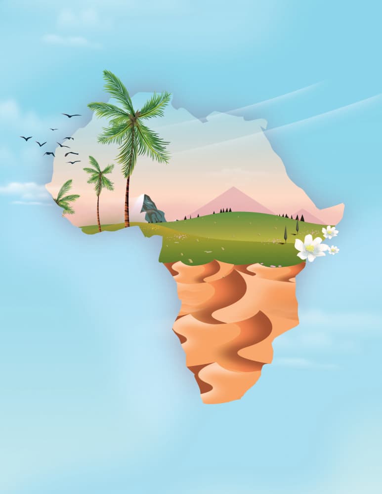 Africa Landscape Map by Nicholas — canvas wall art