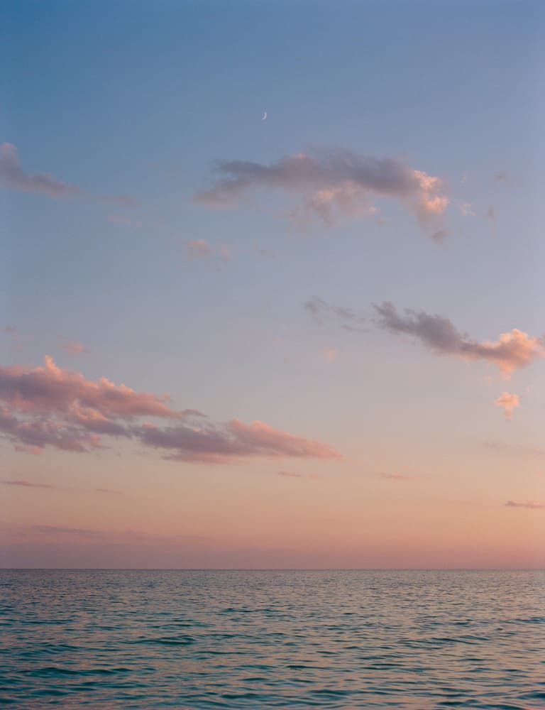 Tranquil Ocean Crescent Moon by Bethany Young — canvas wall art