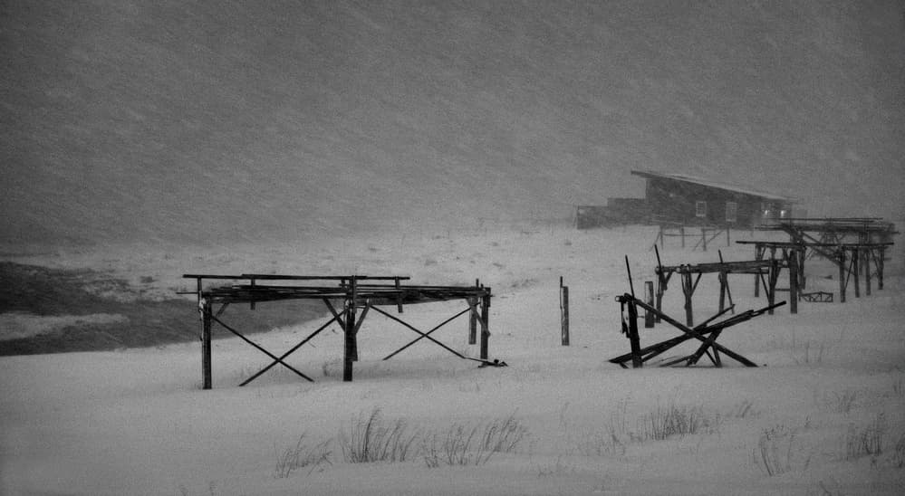 Desolate Winter Cabin by Julien Oncete — canvas wall art