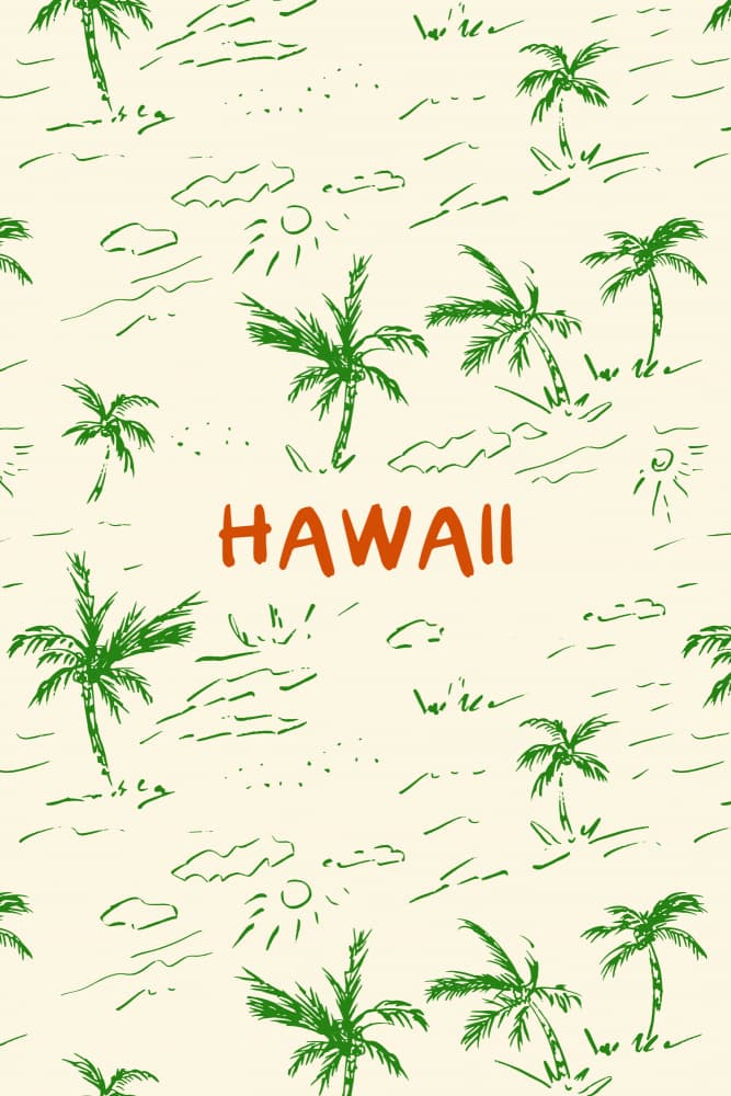 Tropical Hawaii Sketch by Treechild — canvas wall art