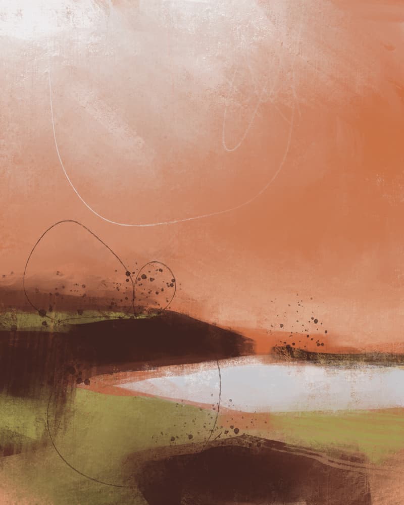 Warm Abstract Landscape by MANSI SAXENA — canvas wall art