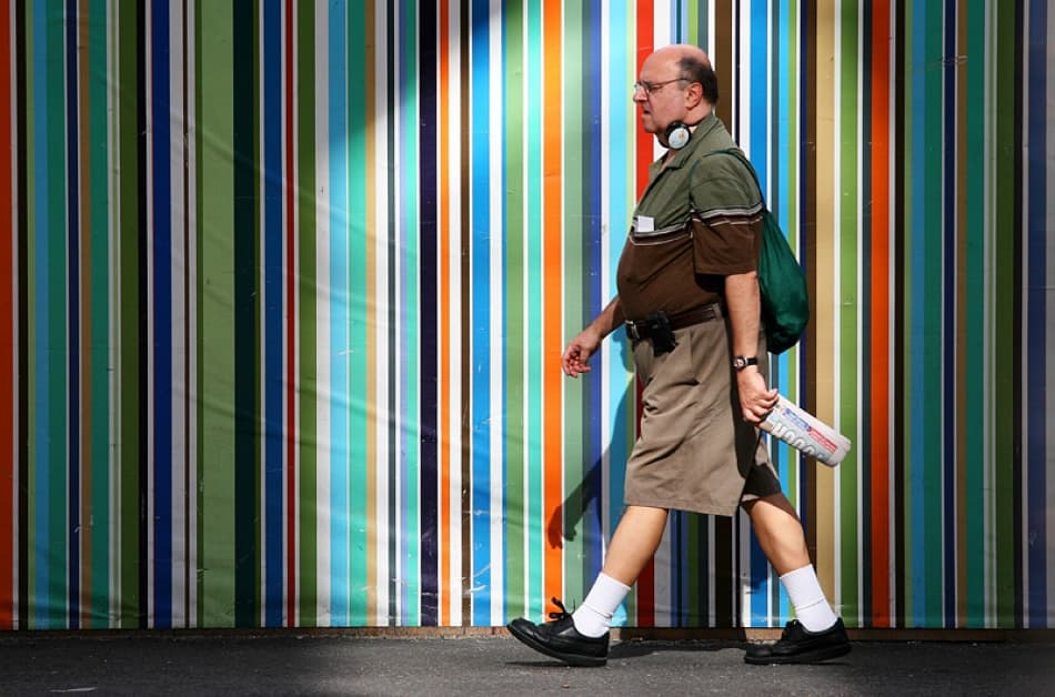 Bold Stripes Stroll by Bror Johansson — canvas wall art