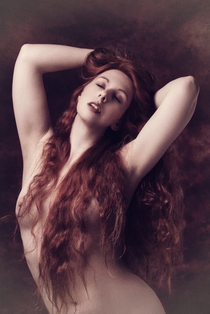 Long Red Hair Beauty by Jan Slotboom — canvas wall art