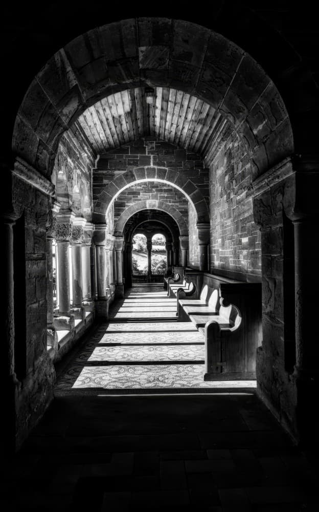 Dramatic Cloister Light by Lee Kershaw — canvas wall art