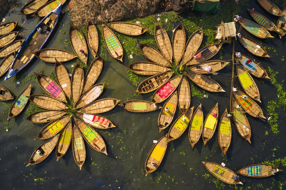 Floating Flower Market by Azim Khan Ronnie — canvas wall art