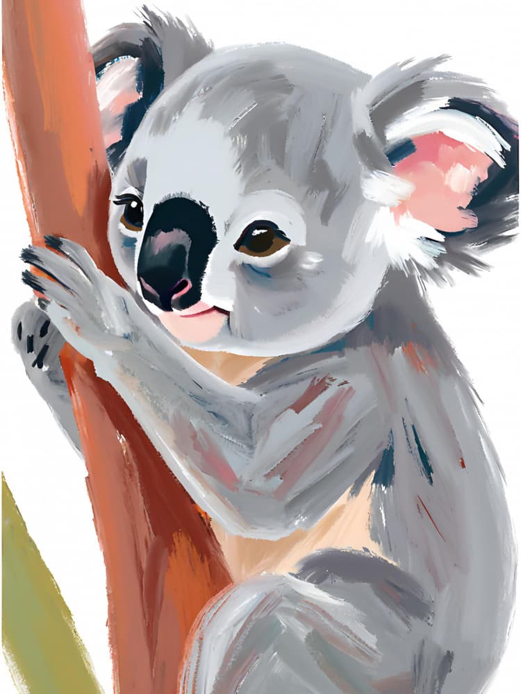 Cute Baby Koala Bear by Ohkimiko — canvas wall art