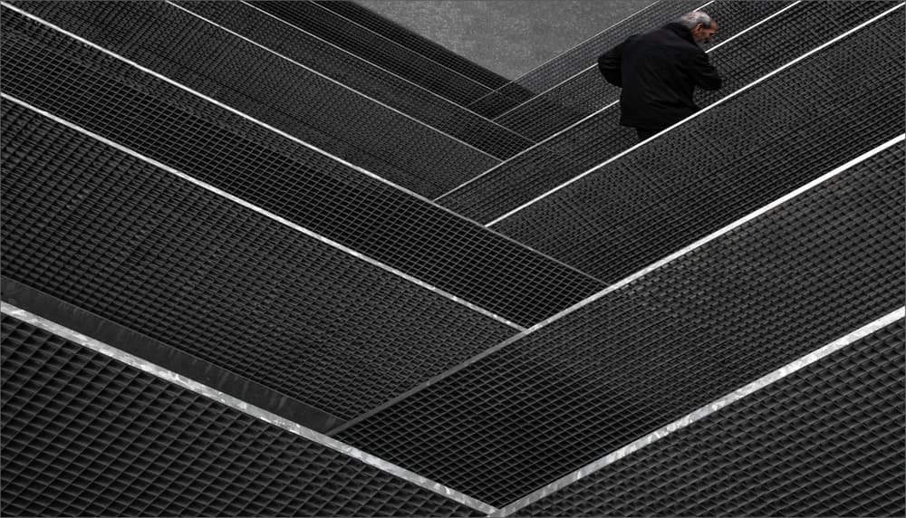 Urban Grid Walker by Gilbert Claes — canvas wall art
