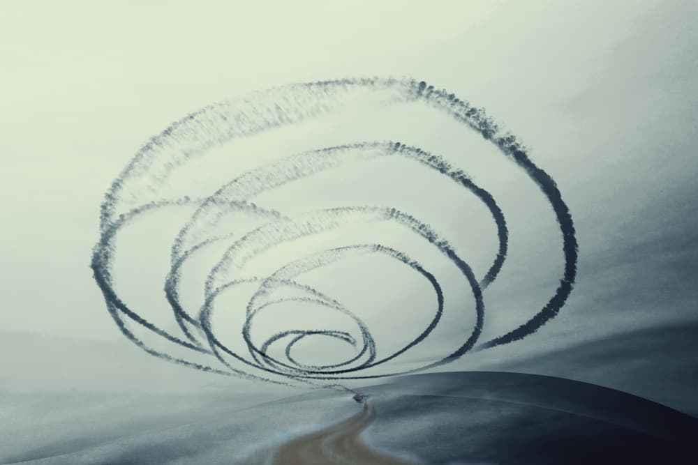Spiral Smoke Landscape by Christina Sillen — canvas wall art