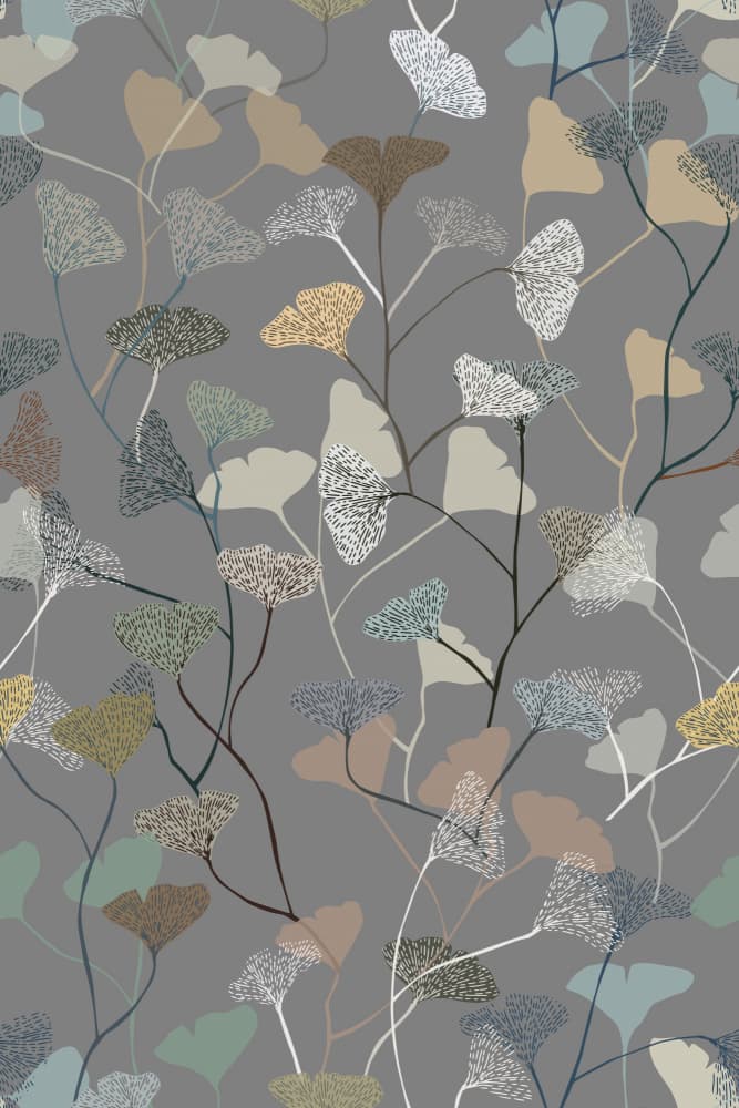 Ginkgo Botanical Pattern by Annick — canvas wall art