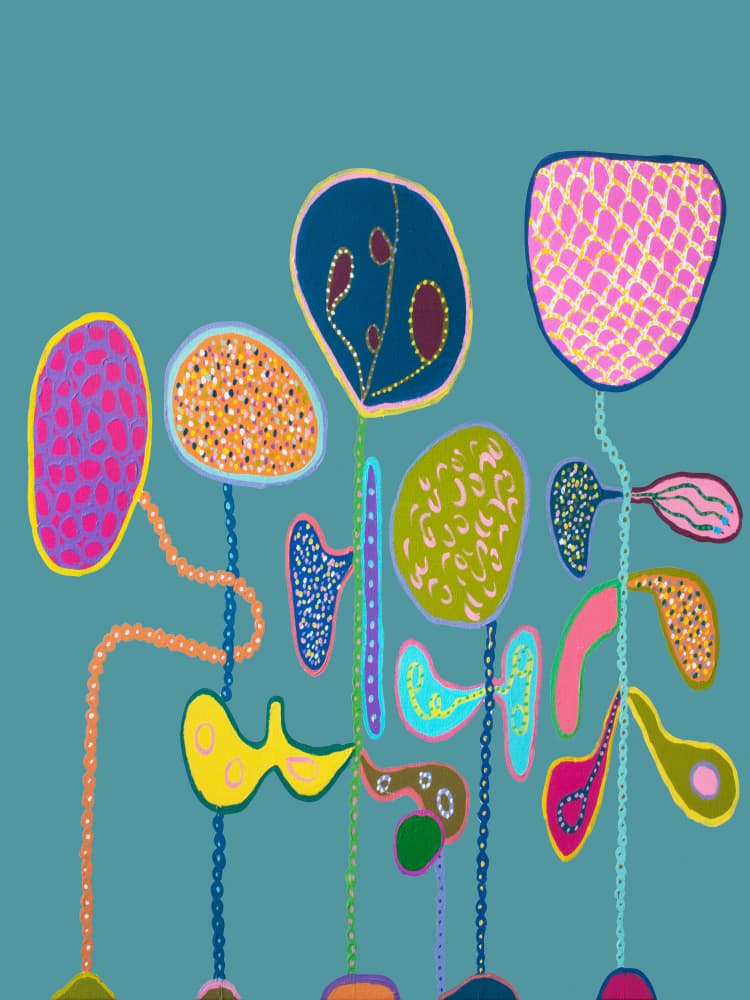 Whimsical Abstract Garden by Helen Joynson — canvas wall art