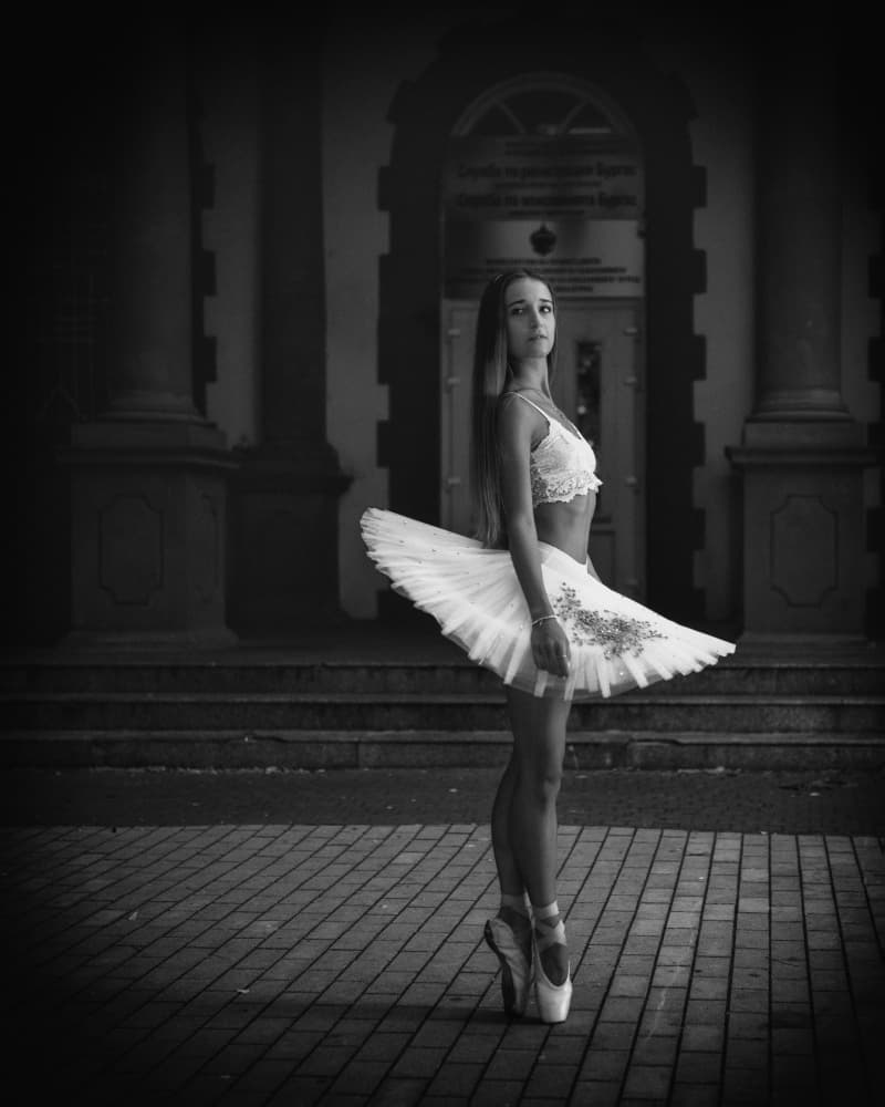 Elegant Ballerina En Pointe by Vasil Nanev — canvas wall art