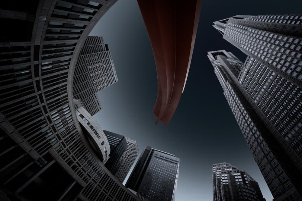 Towering City Architecture by Amatou T — canvas wall art