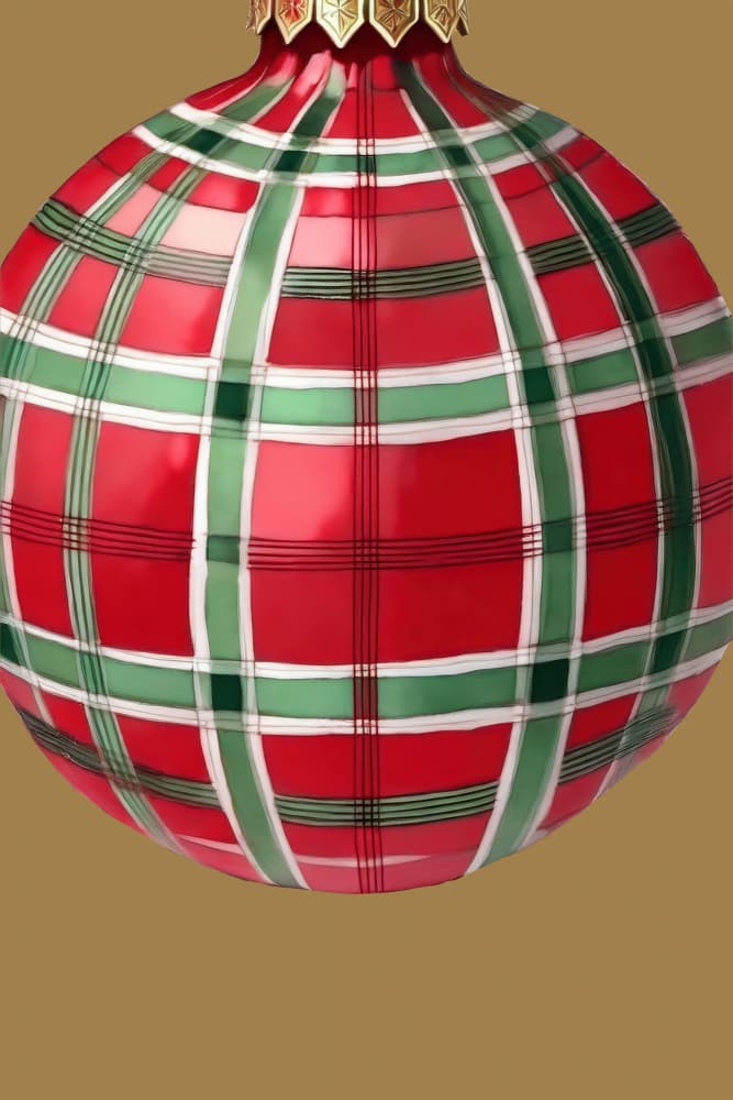 Festive Plaid Ornament by casa cartissi — canvas wall art