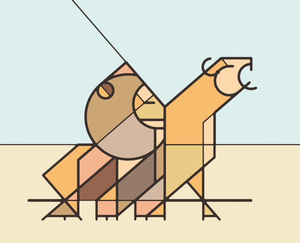 Geometric Safari Lion by Rafa Mateo — canvas wall art