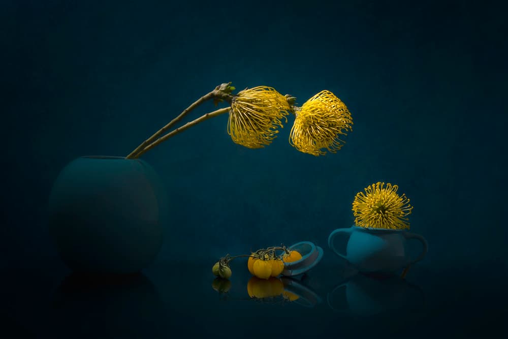 Moody Yellow Flowers by Lydia Jacobs — canvas wall art