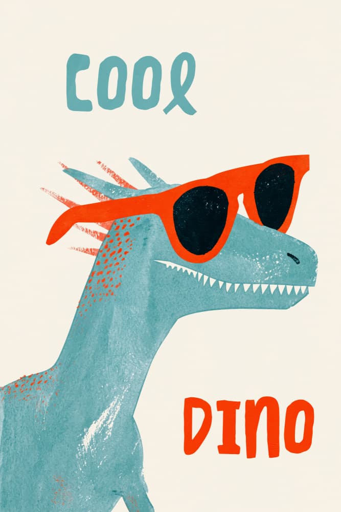Cool Dino by Treechild — canvas wall art