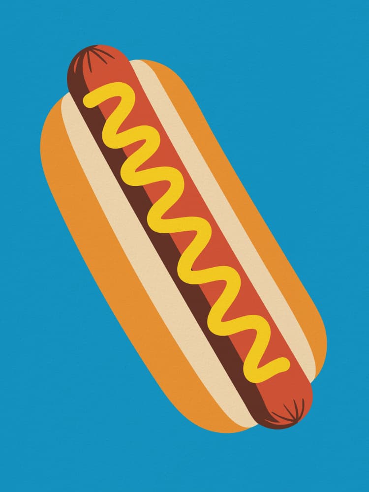 Classic Hot Dog by Andreas Magnusson — canvas wall art