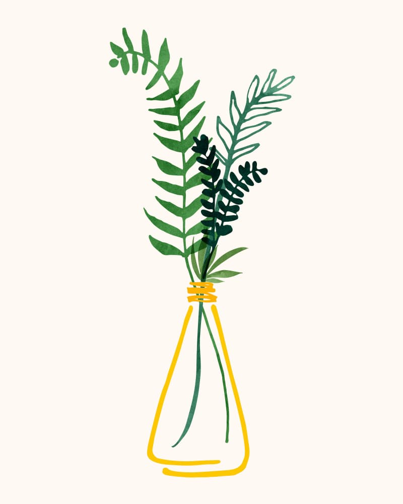 Herbal Bouquet Sketch 4 by Kristian Gallagher — canvas wall art