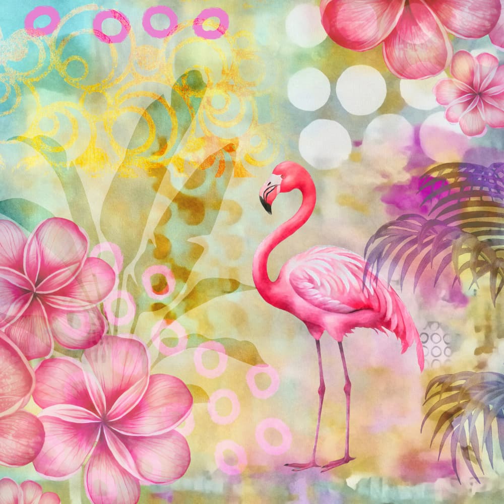 Vibrant Pink Flamingo Paradise by Andrea Haase — canvas wall art