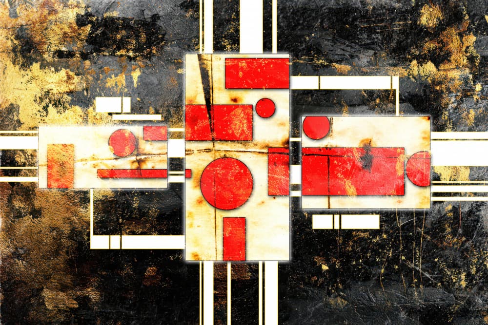 Distressed Geometric Abstract by Rafal Kulik — canvas wall art