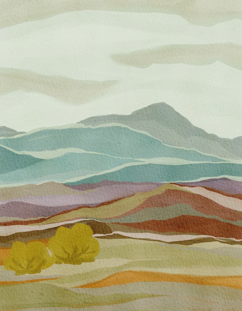 Layered Mountain Landscape by Nikita Jariwala — canvas wall art