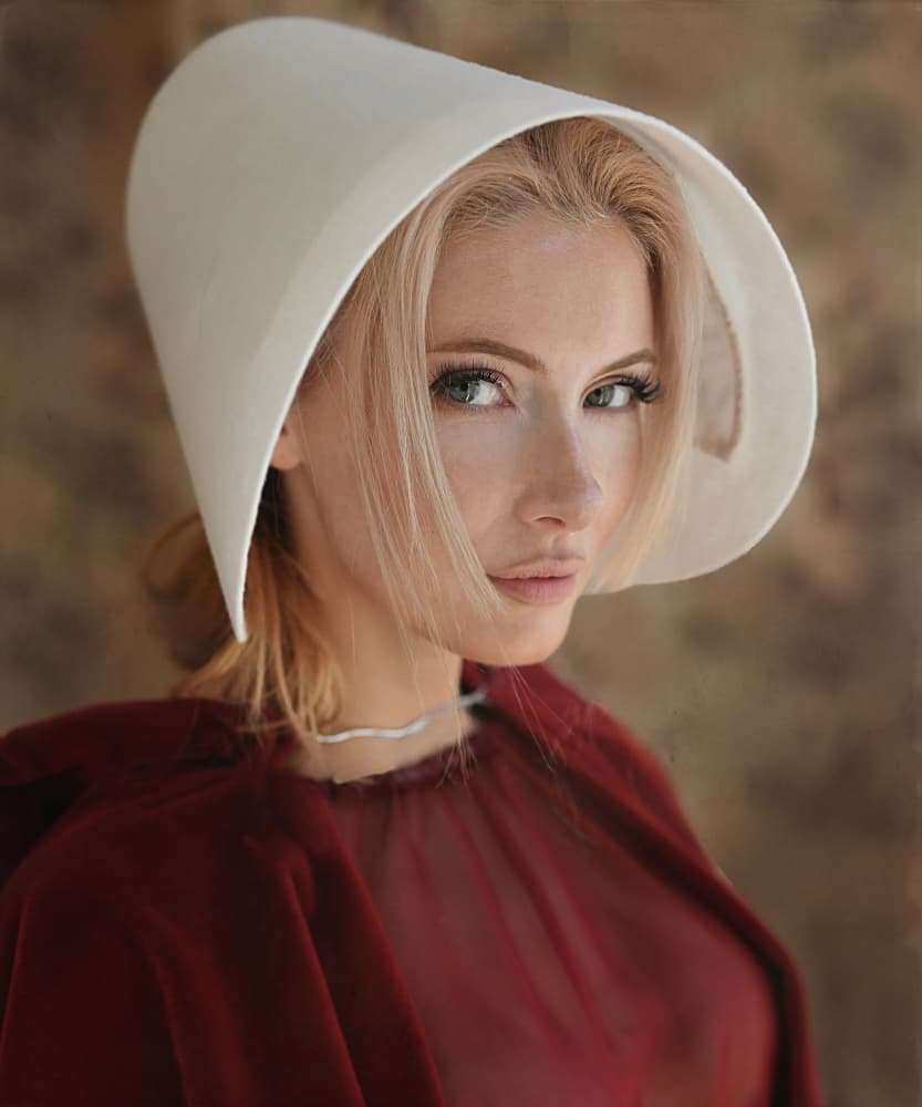 Woman in Red Bonnet by kenp — canvas wall art