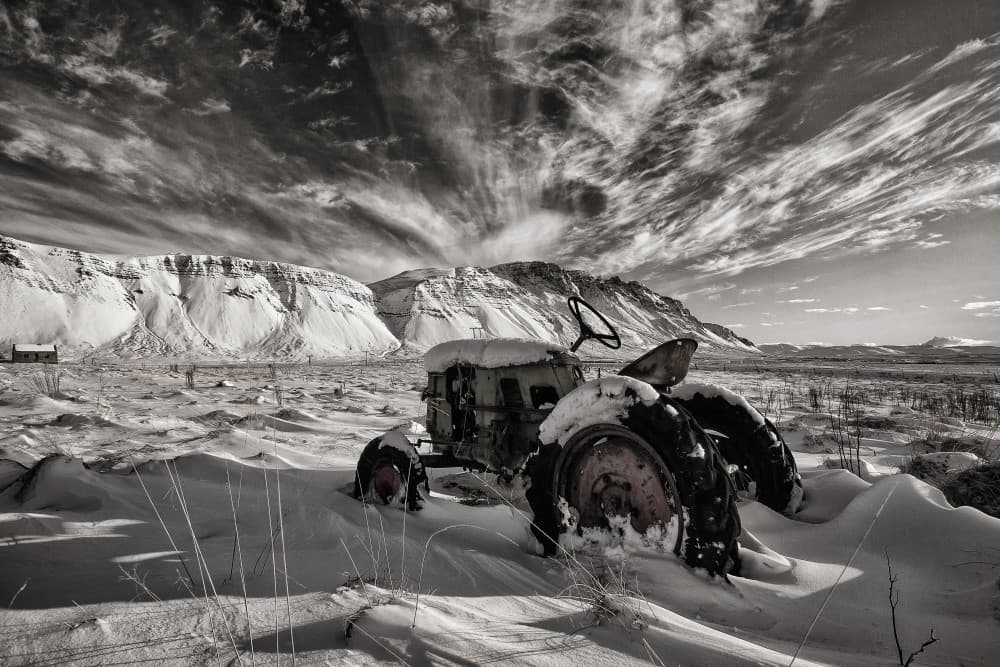Frozen Tractor Landscape by Þorsteinn H. Ingibergsson — canvas wall art