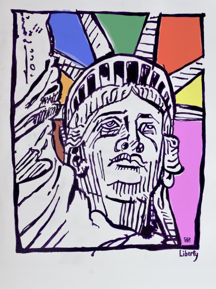 Pop Art Lady Liberty by Steve Spencer — canvas wall art