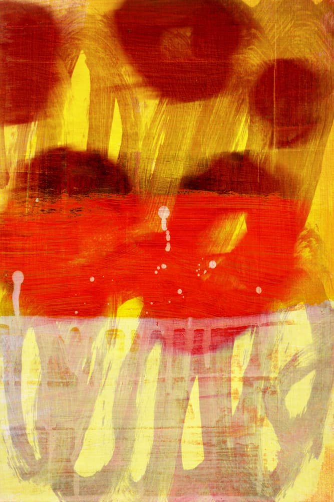 Vibrant Red Yellow Abstract by Diana Jahns — canvas wall art
