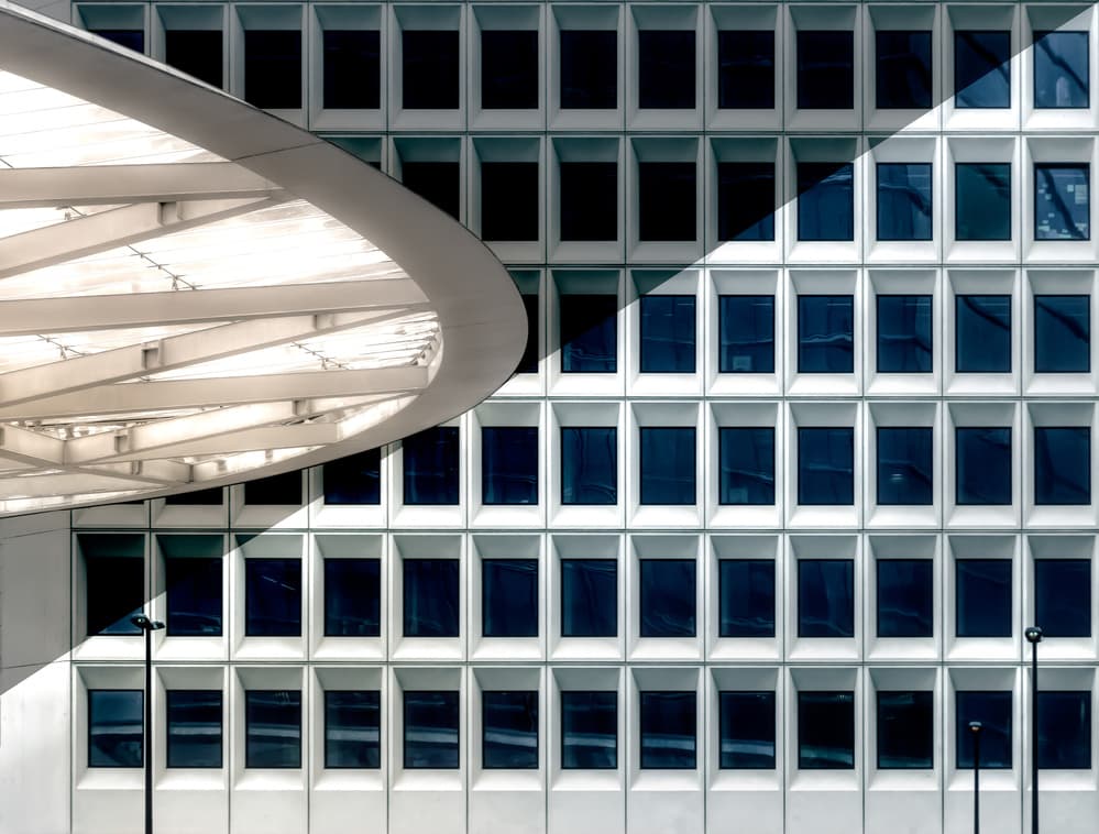 Modern Facade and Shadow by Marc Huybrighs — canvas wall art