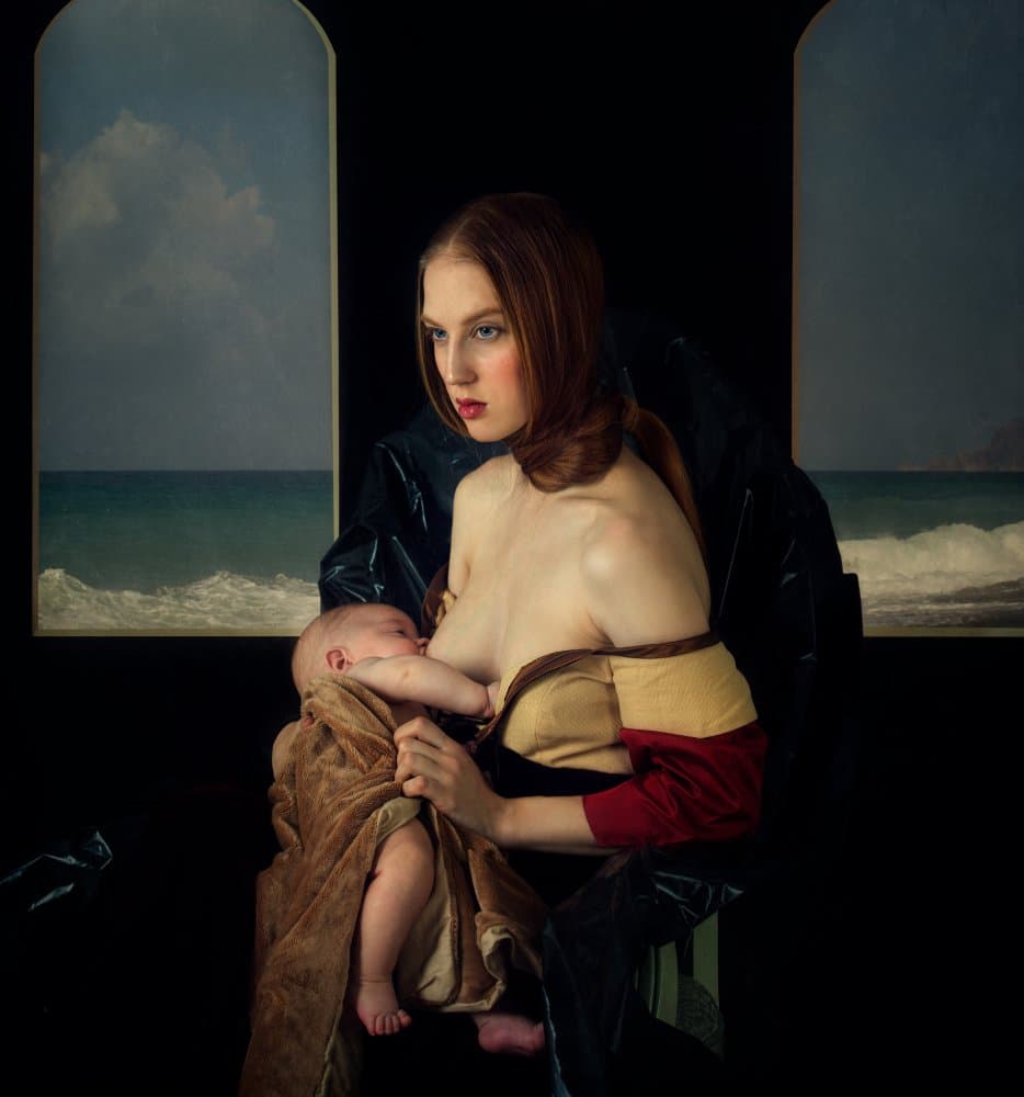 Maternal Moment Ocean View by Svetlana Melik-Nubarova — canvas wall art