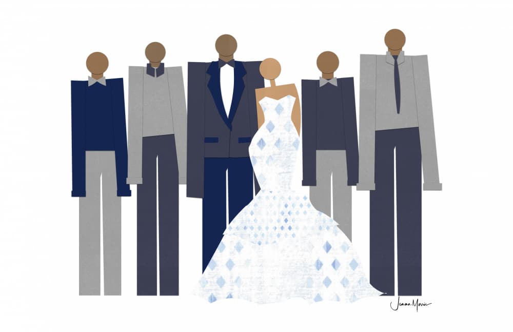 Stylish Wedding Party by Jemma Morris — canvas wall art