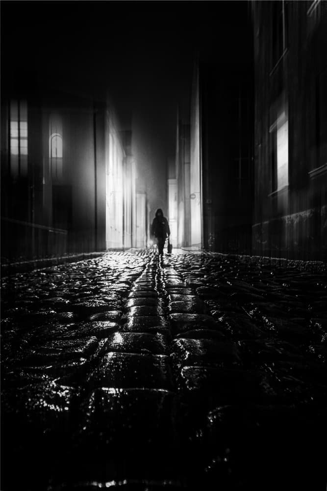 Solitary Night Walk by Normunds Kaprano — canvas wall art