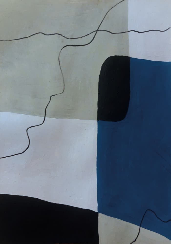 Modern Blue Gray Forms by Aylin Demir — canvas wall art