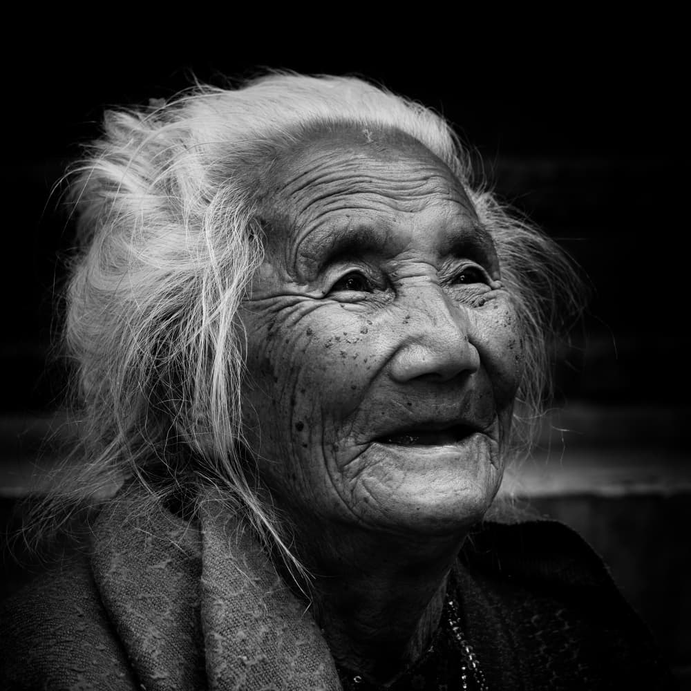 Joyful Elder Woman by Som Prasad — canvas wall art