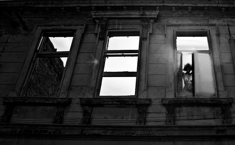 Eerie Nude Window by Bogdan Bouşcă — canvas wall art
